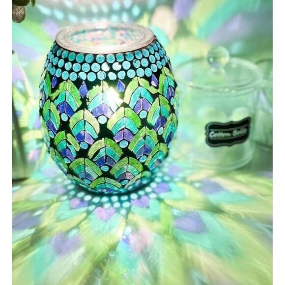 Scentsy “Flaunt Your Feathers”~Retired~Green&Blue Mosiac~2024~NIB - Picture 6 of 7